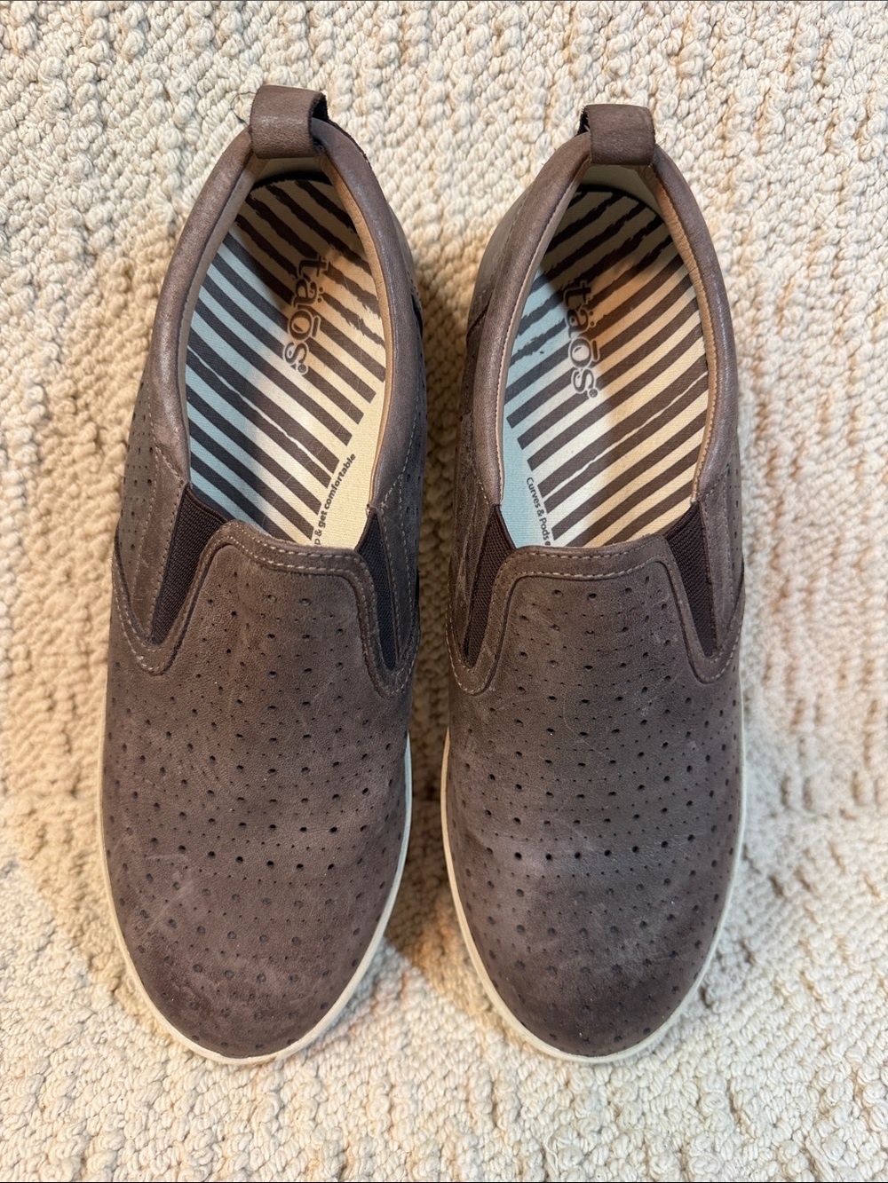Taos Footwear Slip-On Suede Casual Sneakers - Dark Brown